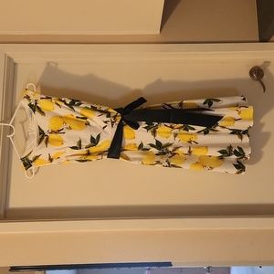 Summer Lemon Print Dress